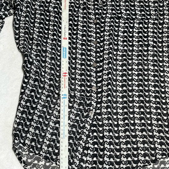 Sheer Elephants black and white blouse new w/out tags , Elephant blouse see thru - Picture 5 of 11
